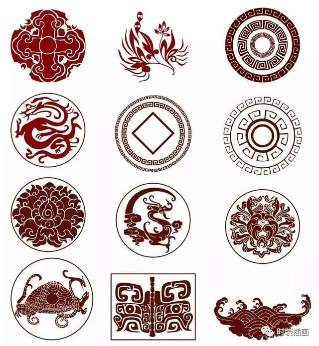 中国传统吉祥纹样图案线稿素材