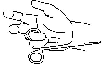 血管钳的开放图3-15 血管钳的传递四,手术镊手术镊(forceps)用以夹持