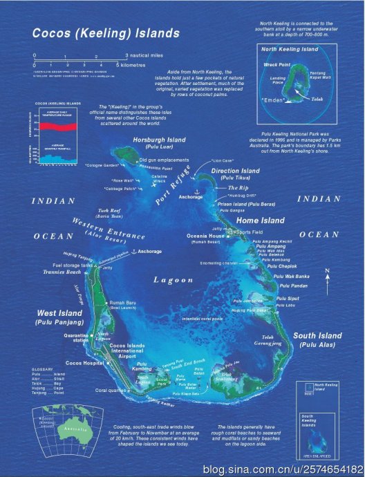 科科斯群岛地图图片