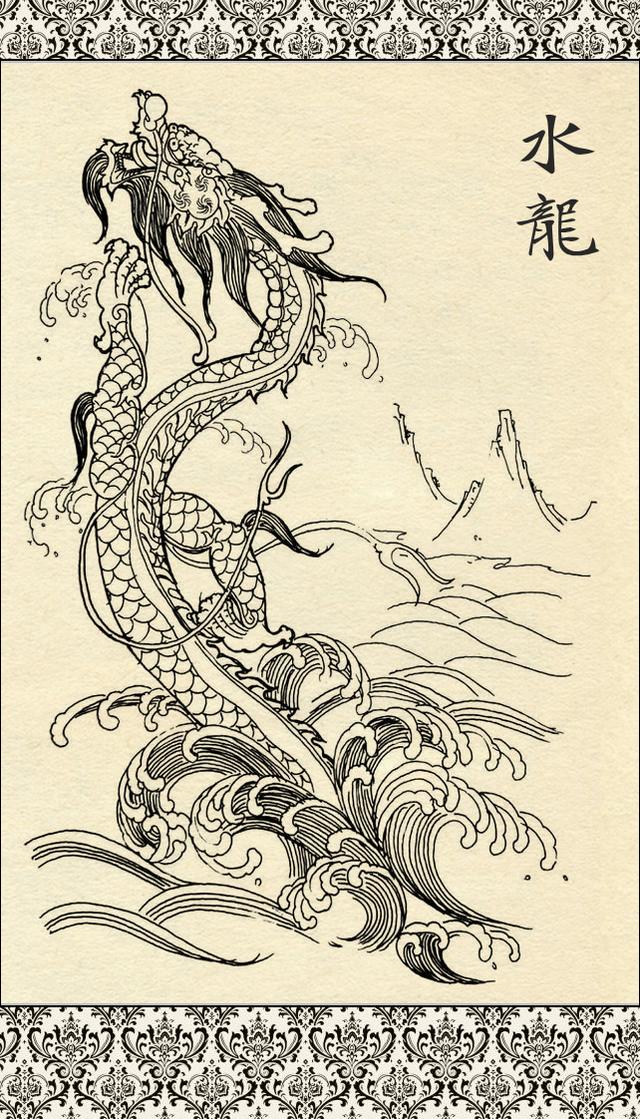 龙凤神兽图稿白描动物白描100图周明安白描走兽欣赏