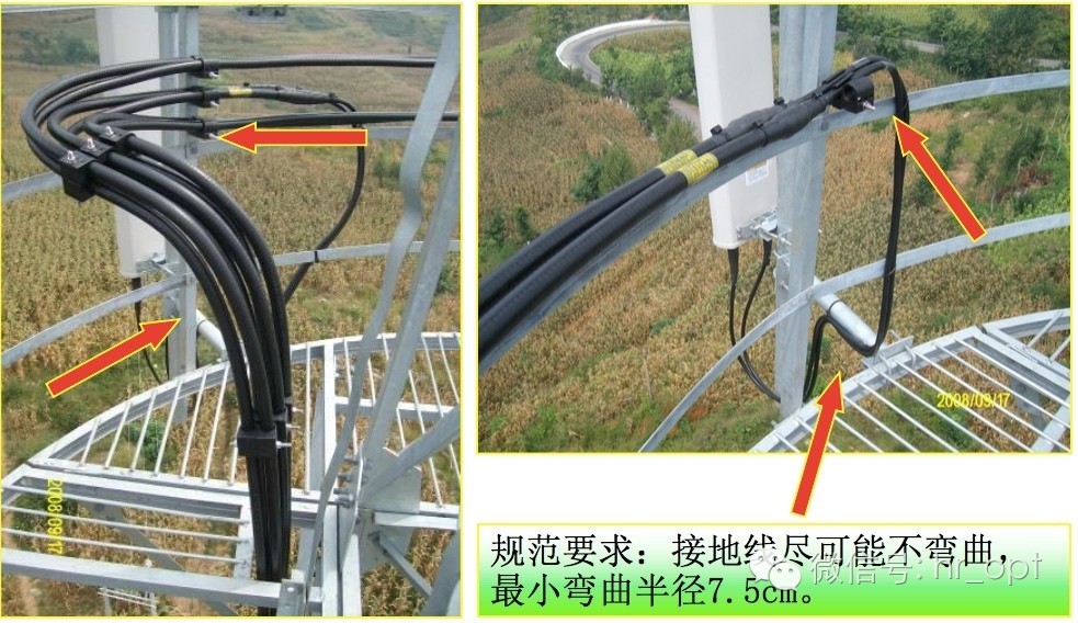 规范要求:接地线与防雷接地排连接处要使用铜鼻子并用螺栓固定连接
