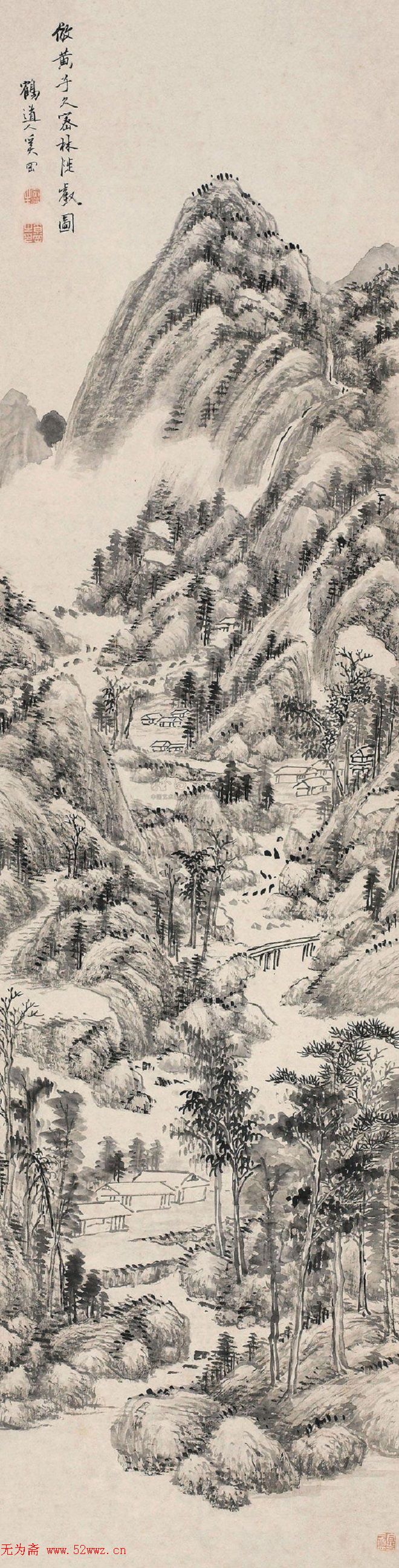 清代书画家奚冈的山水画欣赏