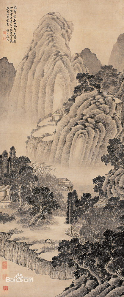 清代书画家.奚冈的山水画欣赏