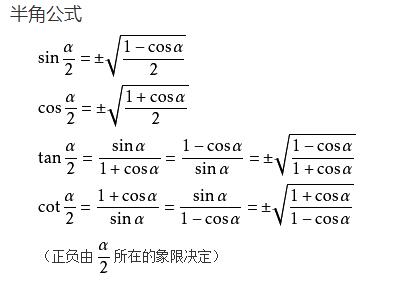 cos2a倍角公式图片