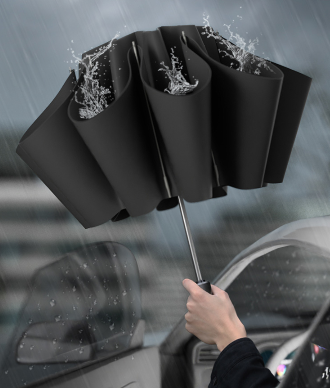 一把多功能伞,能挡雨能防晒,还能当停车号码牌