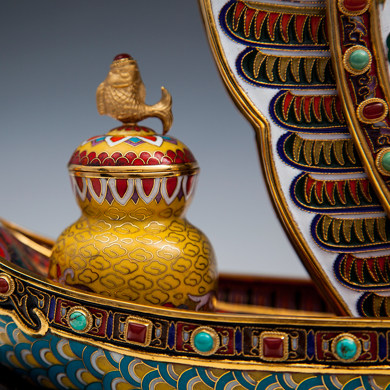 中国工艺美术大师张同禄景泰蓝《一帆风顺》收藏价值在线解析限量发行