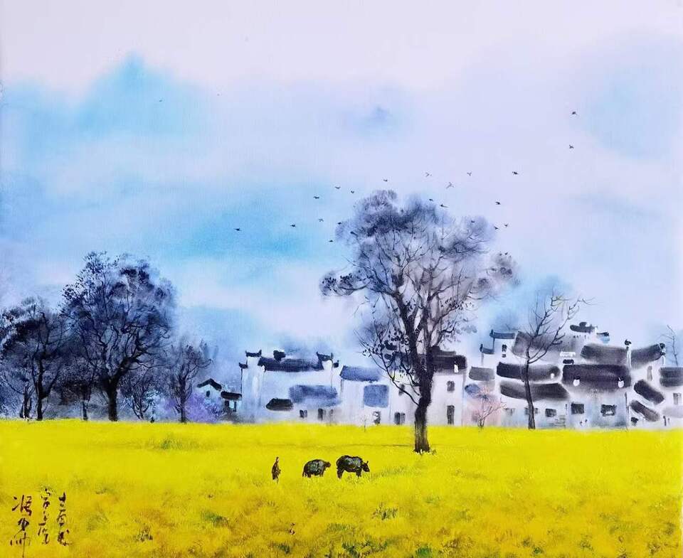 画家冯少帅江南水乡山水画作品欣赏,冯少帅简介[好网角商讯]